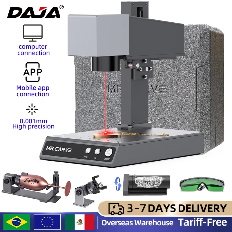 DAJA M1 Pro Fiber Laser Engraver Portable Business Laser Marking  Machine for Fast Precise Engraving Plastic Leather All Metals