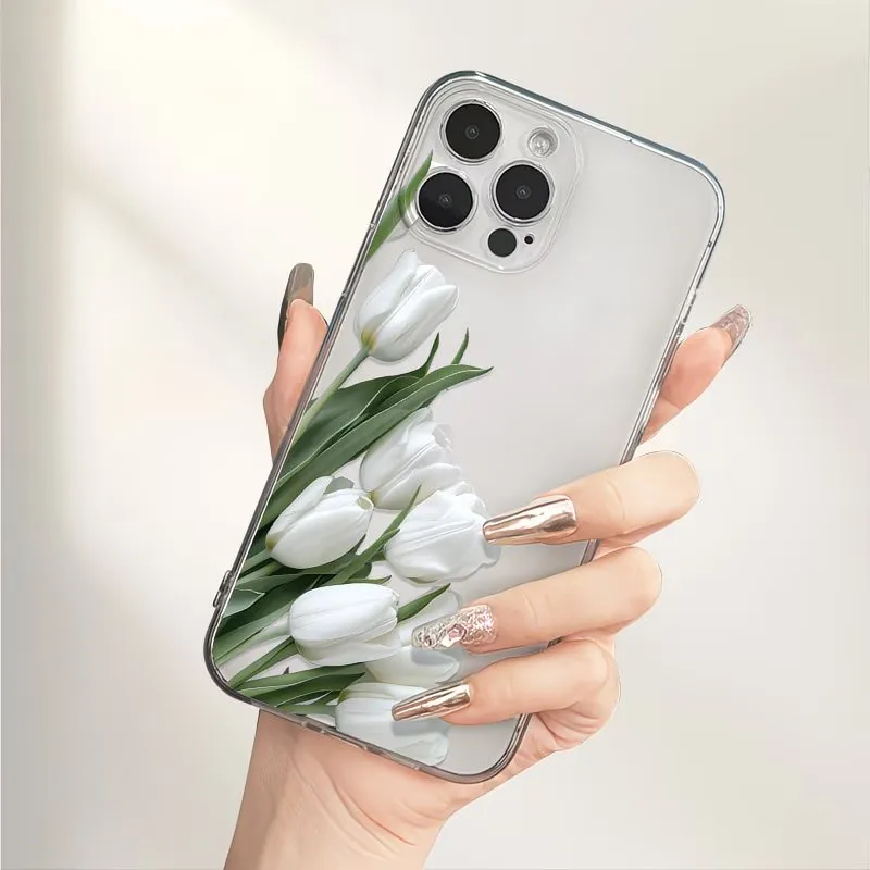 Tulip Printed Phone Case Case For iPhone 13 11 16 15 14 12 17 Pro XS Max Air 7 8 6s Plus XR SE 2022 2020 16e 17e TPU Back Cover
