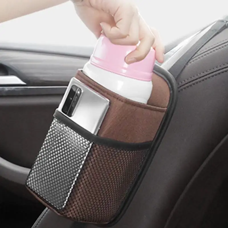 Car Water Cup Storage Bag Auto Hangings Juice Bottle Organizer Multifunctional Storage Water Bottle Holder For Cup Water Bottle