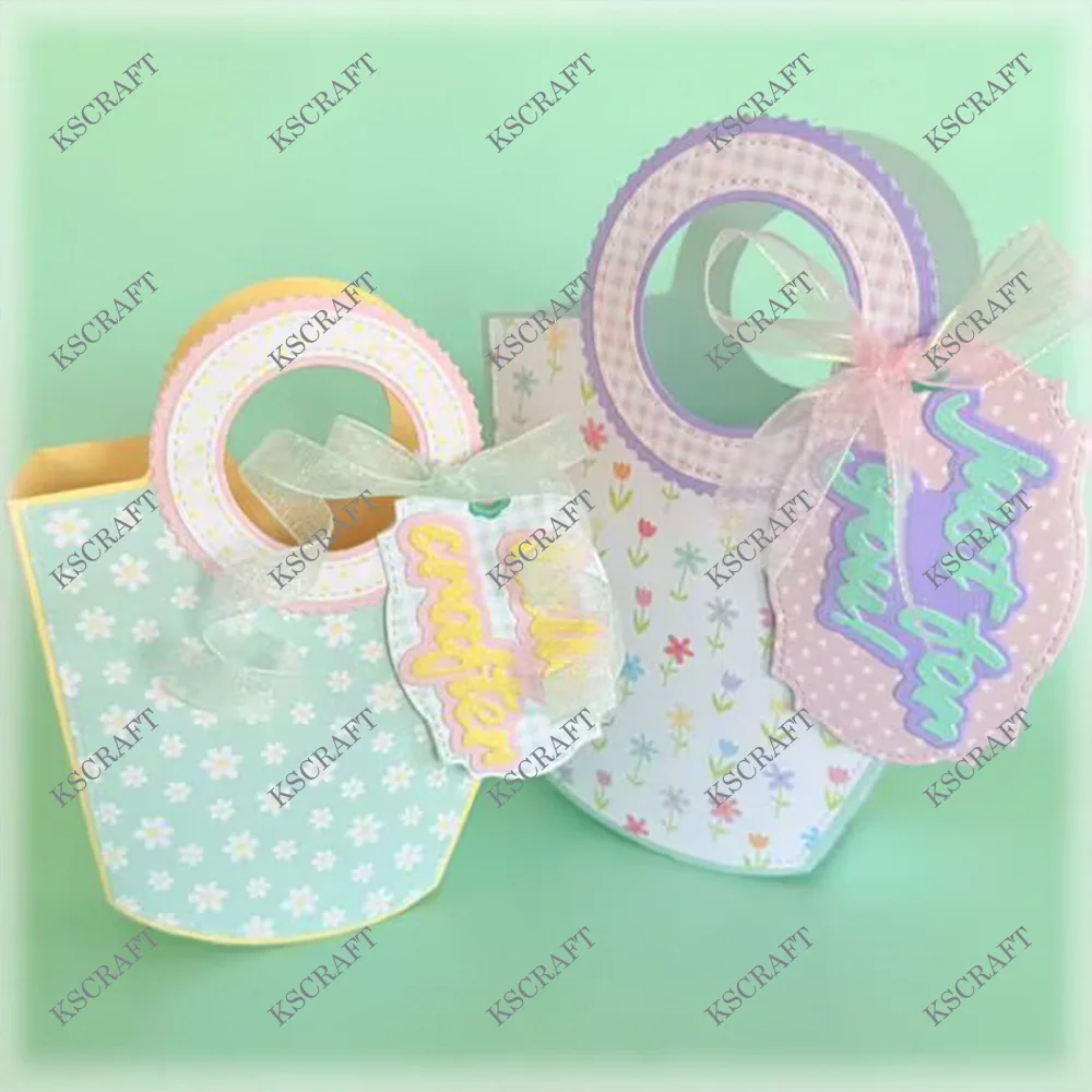 KSCRAFT 3D Spring Bag Cutting Dies Stencils for DIY Scrapbooking Decorative Embossing DIY Paper Cards
