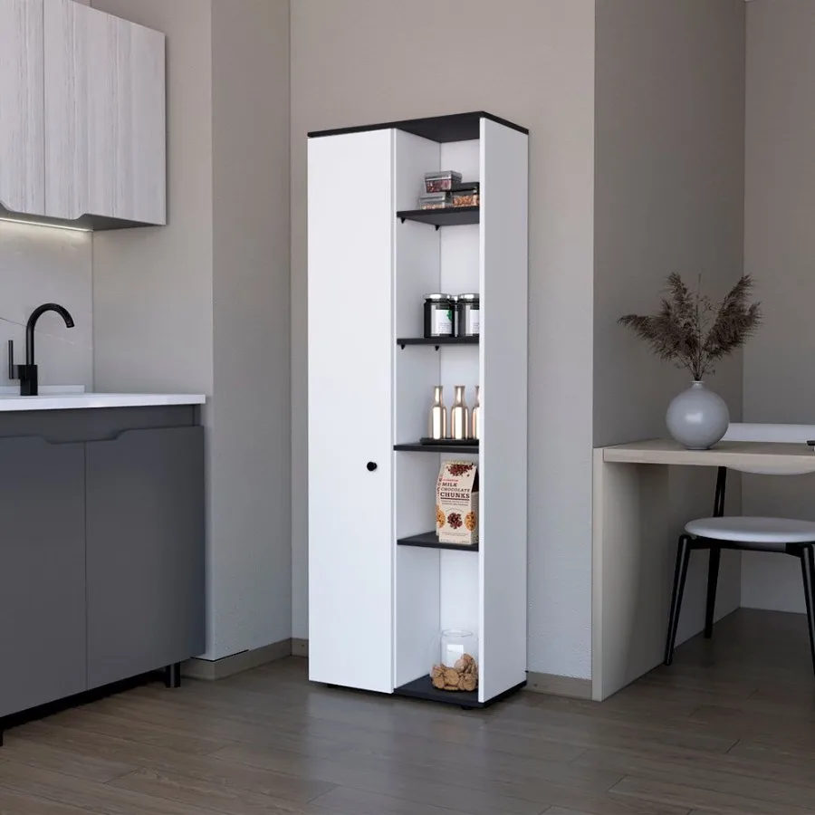 

Multistorage Kitchen Pantry Lane Kitchen White Black