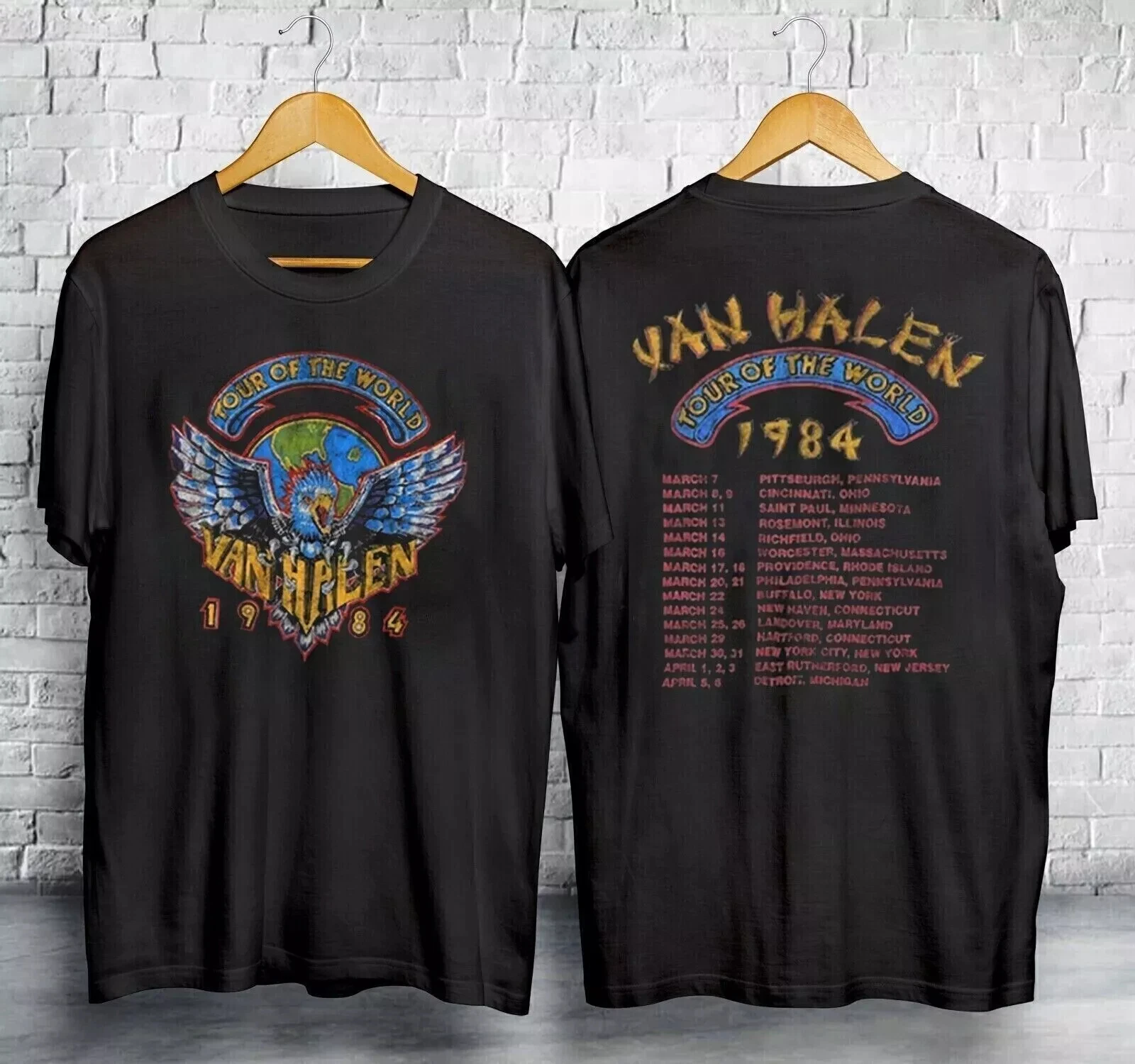 Camiseta Gráfica de Algodón de Alta Gama de Lujo Unisex de Van Halen de 1991 para la Gira 'Unlawful Carnal Knowledge', para Hombre y Mujer