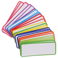 27pcs Magnetic Dry Erase Labels Colorful Magnetic Memo Plate Tags Writable Magnet Tags For Classroom Whiteboard Label Stickers