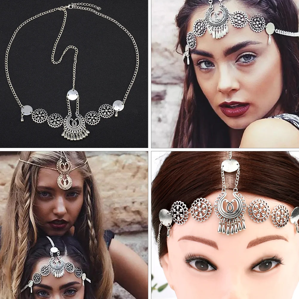 

2 Pcs Hollow Carved Headdress Lightweight Headpiece Hair Jewelry Out Party Accessories Wedding Alloy Material