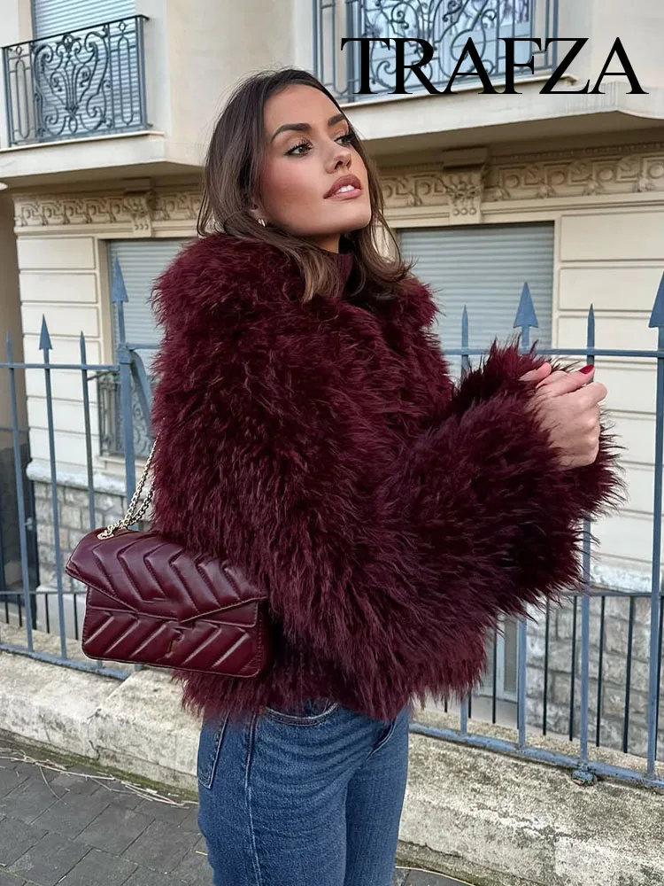 HH Women's Fashion Hot-Selling Autumn Winter Environmentally Friendly Fur Short Coat Female Temperament Casual Warm Jacket