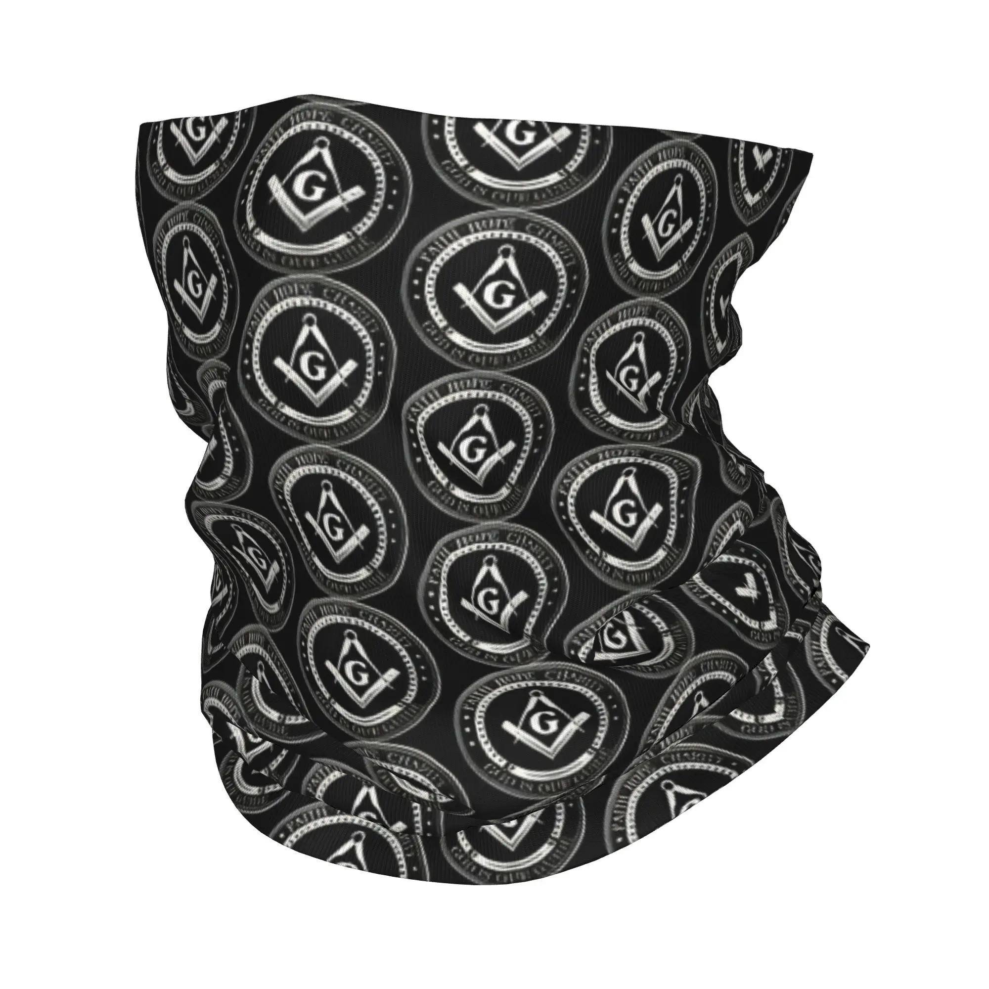 Freemasonry, Square & Compass, Design Bandana Neck Cover Printed  Face Scarf Warm Cycling Scarf Hiking Unisex Adult Washable