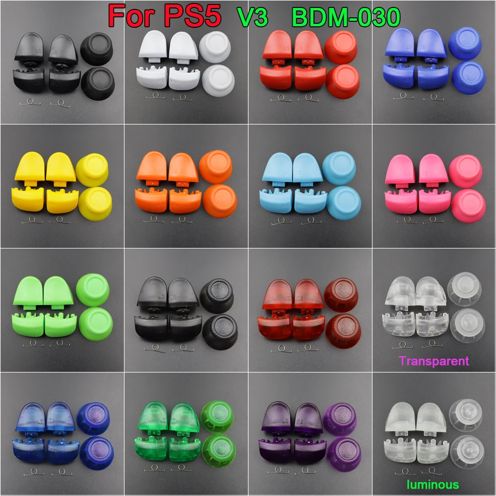 1 Conjunto de Capas de Joystick BDM-030 e Botões de Gatilho R1 L1 R2 L2 com Mola para Controle PS5 V3.0 - Peça de Reposição