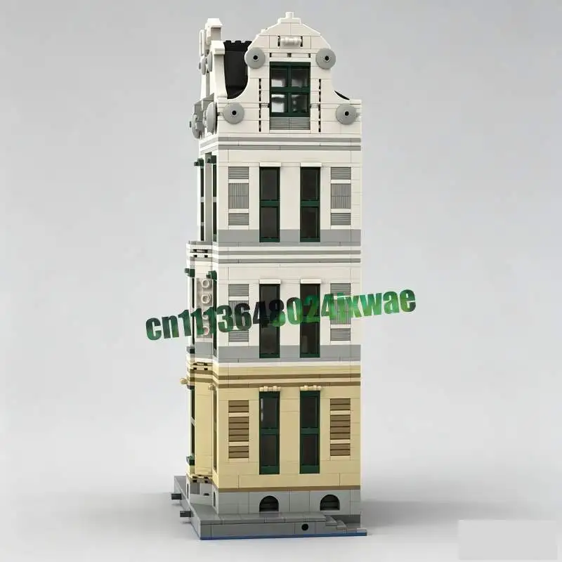 1383PCS Bay Window Canal House MOC Model Custom Puzzle DIY Assembly Building Blocks Toy Popular Gift Street Collection Display