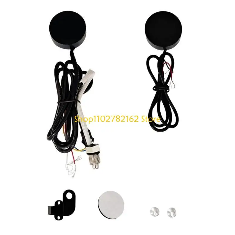 

547B Motorcycle Digital Voltmeter Gauges Battery Voltmeter Thermometer 12-24V