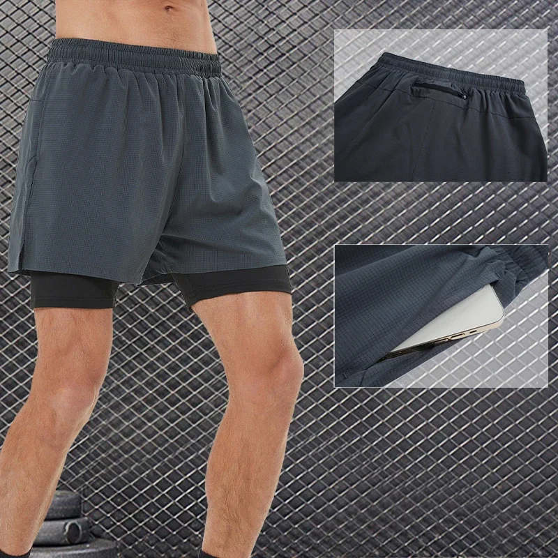 

Men's Outdoor Running Shorts Pocket Design Breathable Shorts Summer Sports Jogging Fitness Shorts Casual Sports Trousers