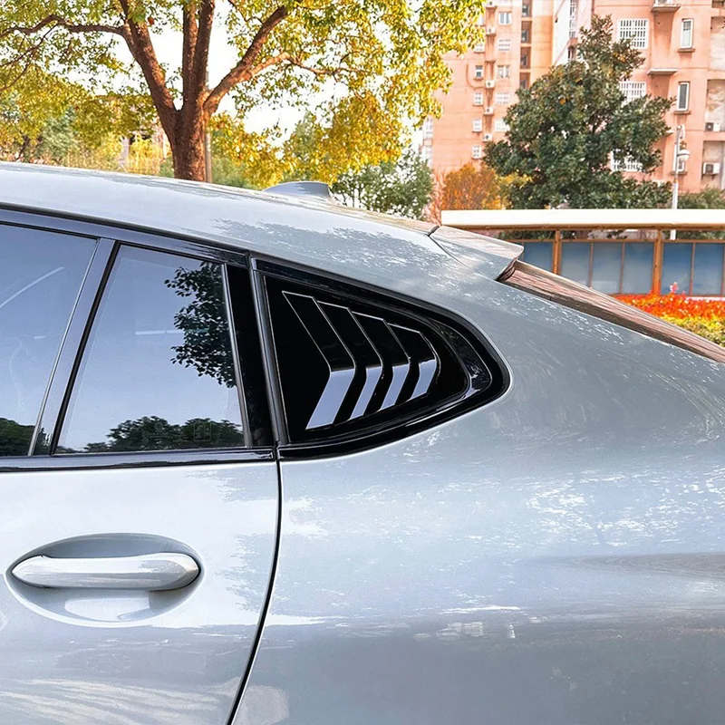 Car Rear Windows Triangle Louver Cover Sticker For BMW X4 G02 2018+ Car Windows Triangular Trim image 6