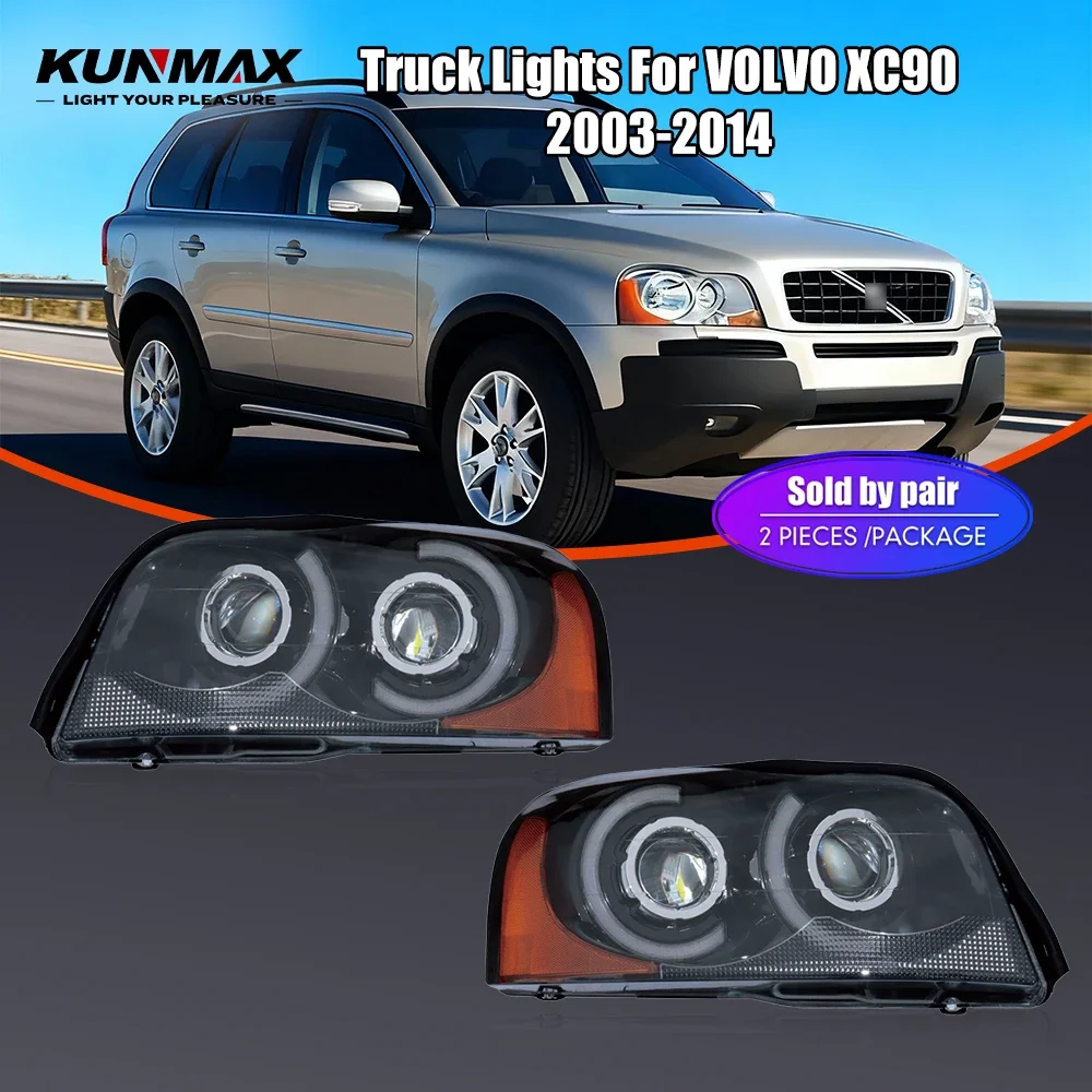 Pair Of LED Projector Headlight Assembly For VOLVO XC90 2003-2014 Truck Lights Front Head Lamp DRL Turning Signal Car Headlights