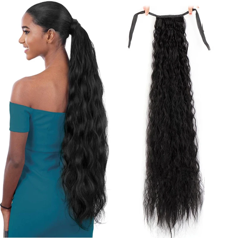 H&STAR 34Inch  Long Curly Synthetic Drawstring Ponytail Afro Kinky Hair Extensions Clip In Hairpieces Ponytail for Women