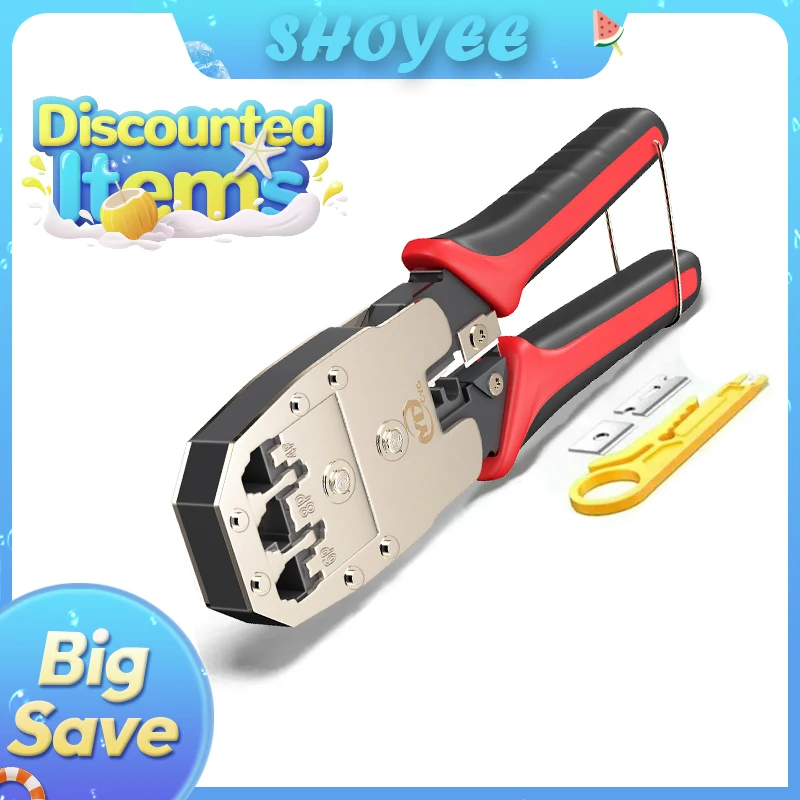 

RJ45 Crimper RJ11 RJ45 Crimping Tool Ethernet Network LAN Cable Crimper Cutter Stripper Plier for 6P 8P RJ11 RJ12 RJ45