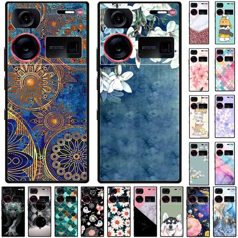 For ZTE Nubia Z60 Ultra Case Silicone Soft Lovely Cat Printed Cases For ZTE Blade V60 Cover Marble V 60 Fashion Protection Bags