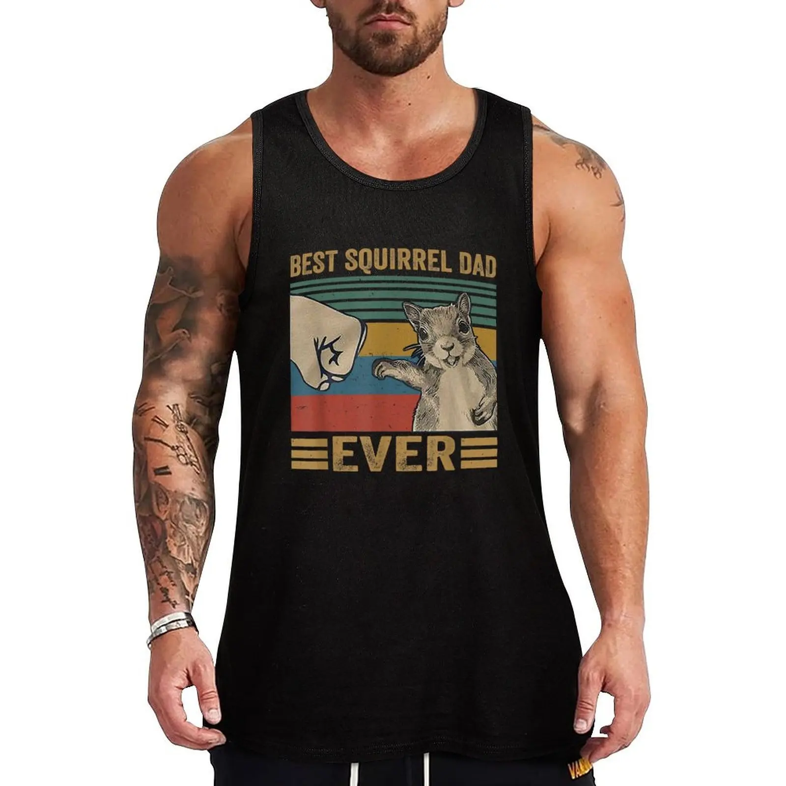 

Squirrel Dad Funny Best Squirrel Dad Ever Tank Top training weight vest Men's summer clothes men clothings