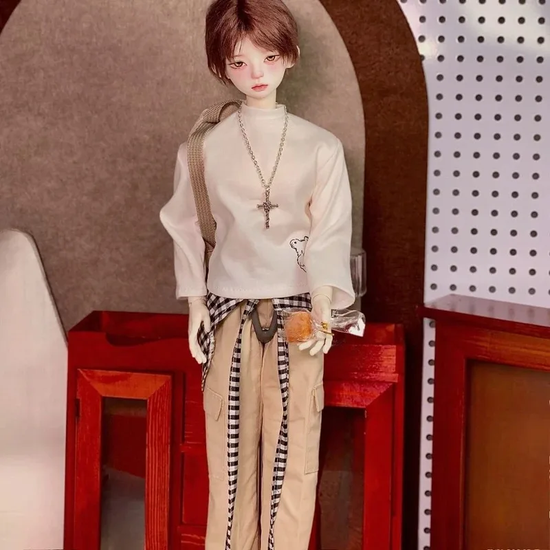 1/4 Doll's Clothes Suit Casual Long Sleeves Pants Top for 45cm Bjd Doll Dress Up Girl Toys Play House Doll Accessories, No Doll