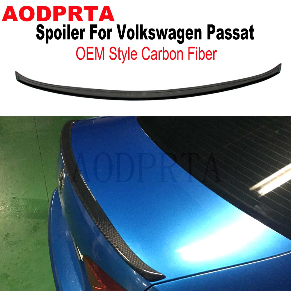 For Volkswagen VW Passat 2012 2013 2014 2015 2016 2017 2018 Carbon Fiber Rear Trunk Spoiler Ducktail Wing