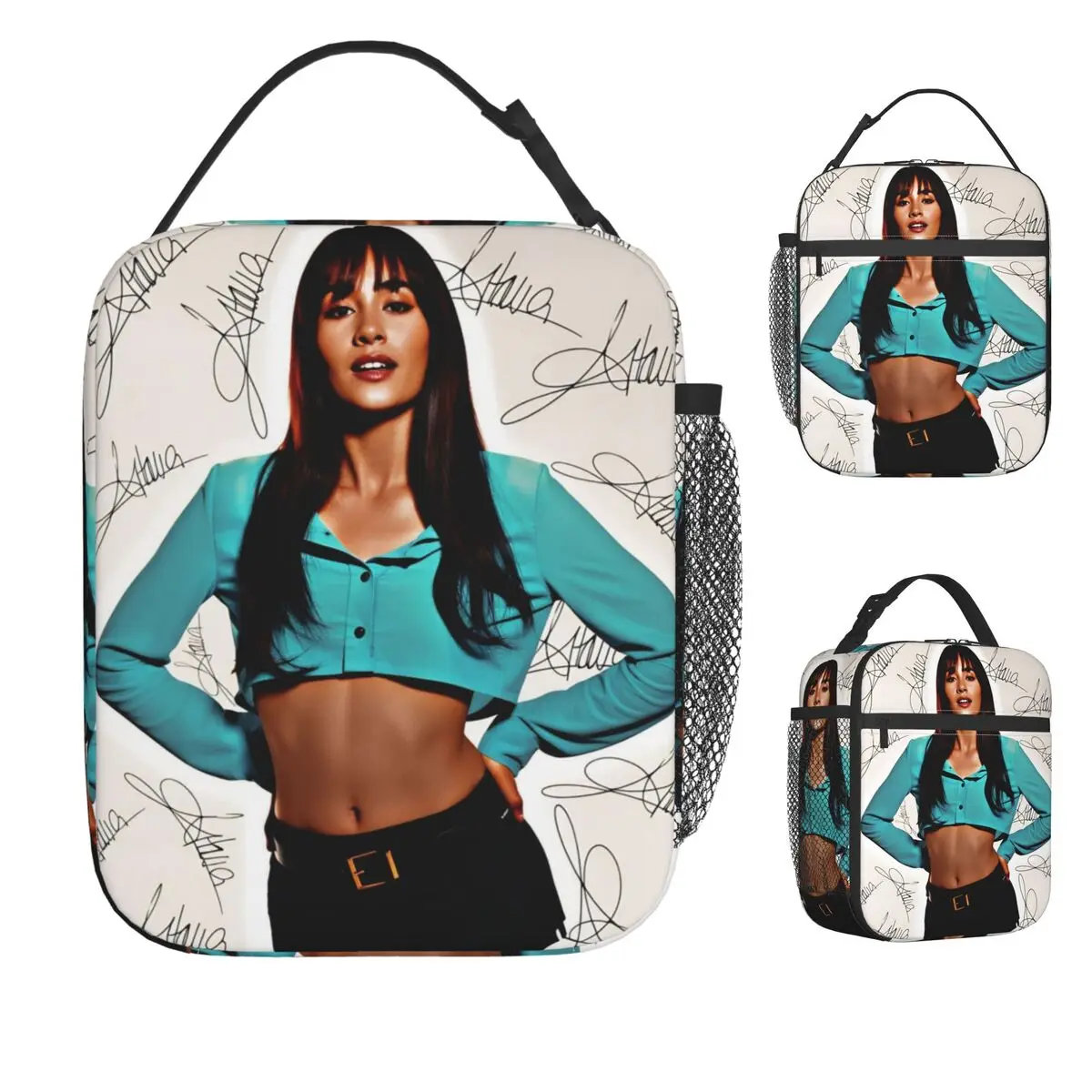 가수 Aitanas 점심 가방 휴대용 지퍼 도시락 상자 여행 인쇄 쿨러 가방 재미 있은 방수 토트 식품 가방