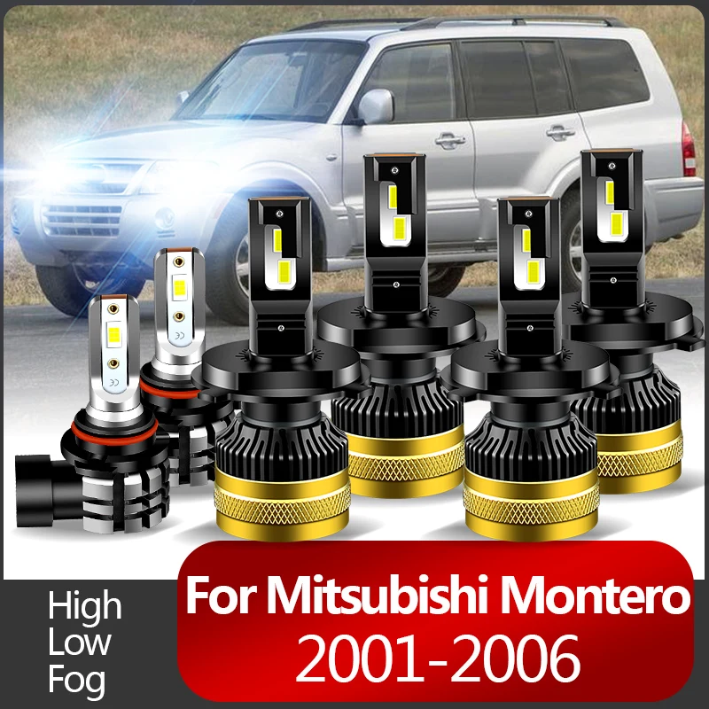

2 шт. 30000LM для Mitsubishi Montero 2001-2006 автомобильные светодиодные лампы для фар H4 дальнего света ближнего света 9006 противотуманные фары высокого качества Canbus