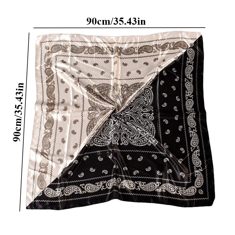 2022 90*90cm Square Scarf Fashion Beach Women Head Silk Wrap Spring Summer Shawl Ladies Foulard Bandanna Muffler Bohe Hijabs