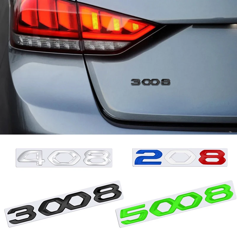 

Metal Car Front Rear Sticker Side Body Decals for Peugeot 208 308 408 508 2008 3008 4008 5008 3D Letter Badge Decorative Emblem