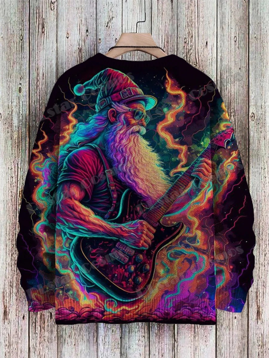 Suéter vintage KMY25 llama arcoíris – Cuello redondo impreso 3D - imagen 4