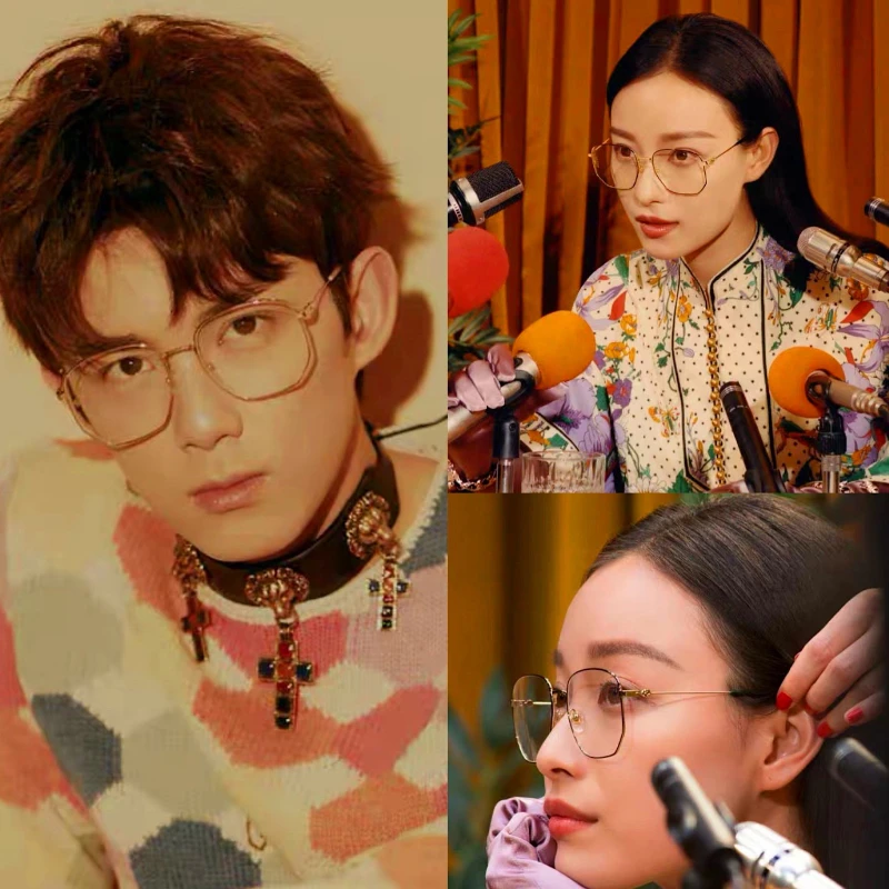 نظارات معدنية كلاسيكية غير منتظمة، إطار كامل لحجب الضوء الأزرق للجنسين، بلانو طلاء IP خفيف للغاية، متين ومريح