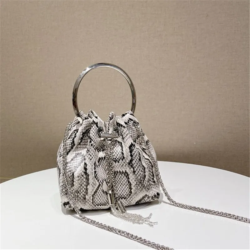 serpentine Women Crossbody Bag Designer Luxury Shoulder Bags Female Tassel Bucket Handbag High Quality Messenger Bag Chain Tote