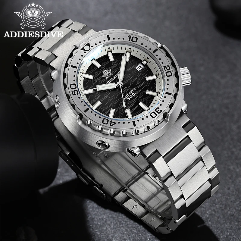 ADDIESDIVE 2025 Neue automatische mechanische Uhr 41 mm Saphirstahl Herrenuhr BGW9 leuchtende 300 m wasserdichte Thunfisch-Taucheruhr