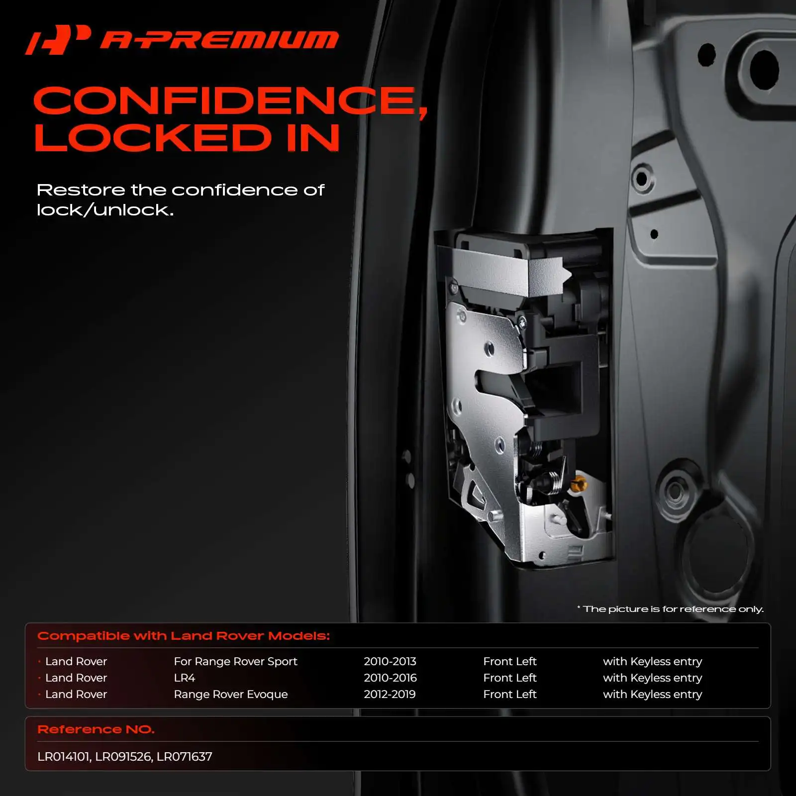 A-Premium Front Left Door Lock Actuator 4+10 Pins for Land Rover LR4 2010-2016 Range Rover Sport 2010-2013 Range Rover Evoque