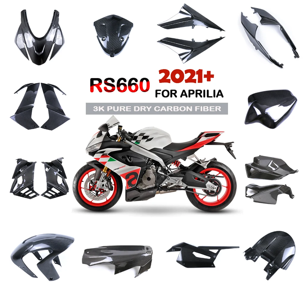

Fender Fuel Tank Side Panel Frame Front Fairing Kit 3K Dry Carbon Fiber Motorcycle Accessories For Aprilia RS660 2021 2022 2023