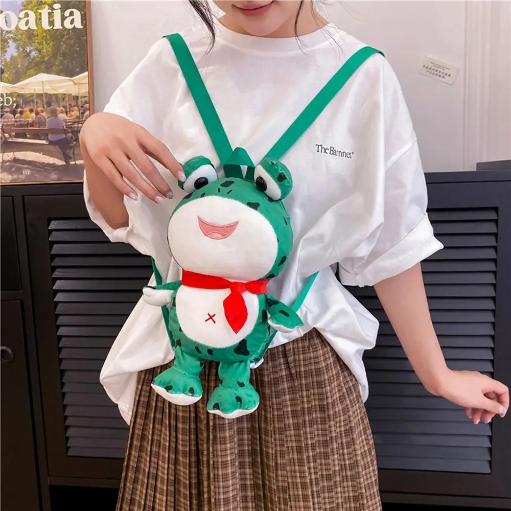 

Cute Plush Frog Backpack Cartoon Big Eyes Animal Shoulder Bag Phone Bag Animal Stuffed Doll Bag Shopping