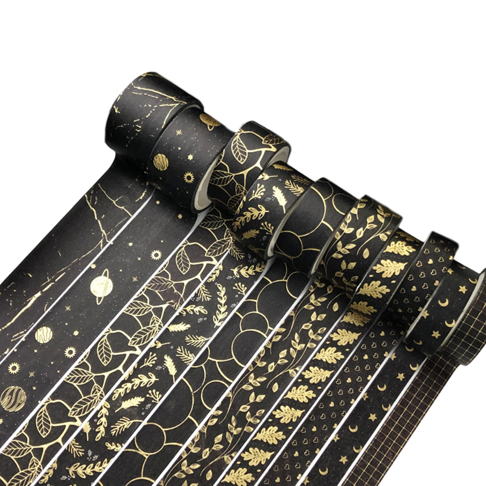 طقم شريط واشي لكتاب القصاصات والقرطاسية والختم الساخن والتغليف القابل للإزالة والنمط المتعدد والمنزل والمدرسة والأطفال والبالغين والحرف اليدوية 10 لفات