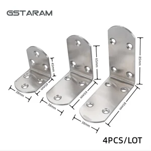 Edelstahl -Stahl -Eckhalterstecker, rechter Winkelunterstützung, Möbelfixierung, gestärkte Hardware, L -Form, 4PCS 10 Hauptverkäufe aufgenommene Canyer - №6
