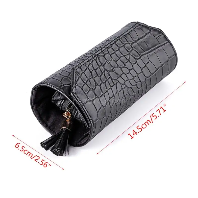 Portable Travel Jewelry Box Roll PU Leather Jewellery Storage for Rings Earrings