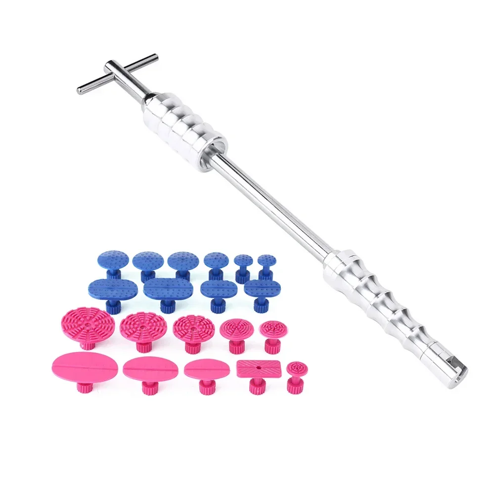 

Инструмент для ремонта вмятин без покраски — 2-в-1 Т-образный скользящий молоток с 20 штифтами для съемника клея, профессиональный инструмент для автомобильного повреждения от града и мелких D