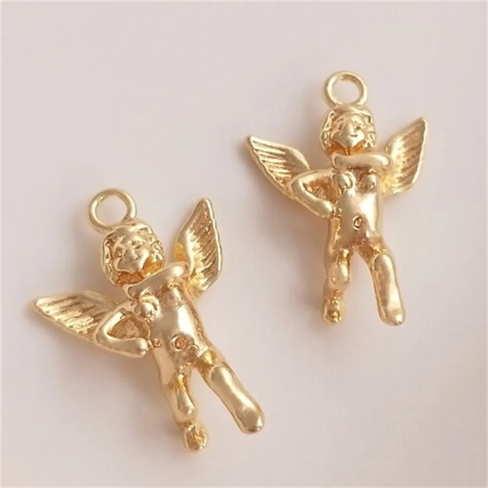 

14K Gold-clad, Copper-plated and Gold-plated Three-dimensional Angel Pendant Diy Necklace Jewelry Accessories K144