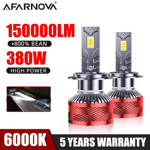 380W H7 H4 H11 LED Headlight 150000LM 3570CSP Lamp H1 H8 H9 9005 HB3 9006 HB4 9012 HIR2 H27 Turbo Lamp 6000K Car Light