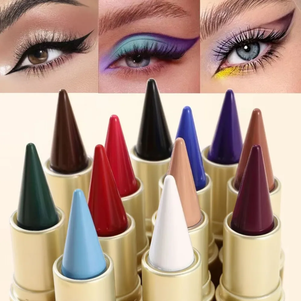 5-Farben-wasserdichte Eyeliner-Creme, langlebig, einfach zu tragen, Eyeliner-Gel, Schwarz, Blau, matt, schnell trocknend, Eyeliner-Stift, Make-up-Kosmetik
