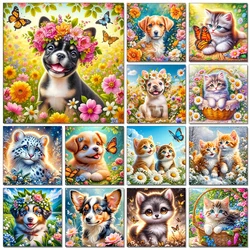 5D Diamond Painting Animal Dog Tiger Cat Cross Stitch Mosaic Kits Home Decoration Wall Stickers DIY Handmade Gift for Children