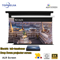 92 inch 16:9 Slimline Motorized Tension UST ALR Projector Screen Drop Down Screen Motorized For AWOL LTV-3500 Pro projector