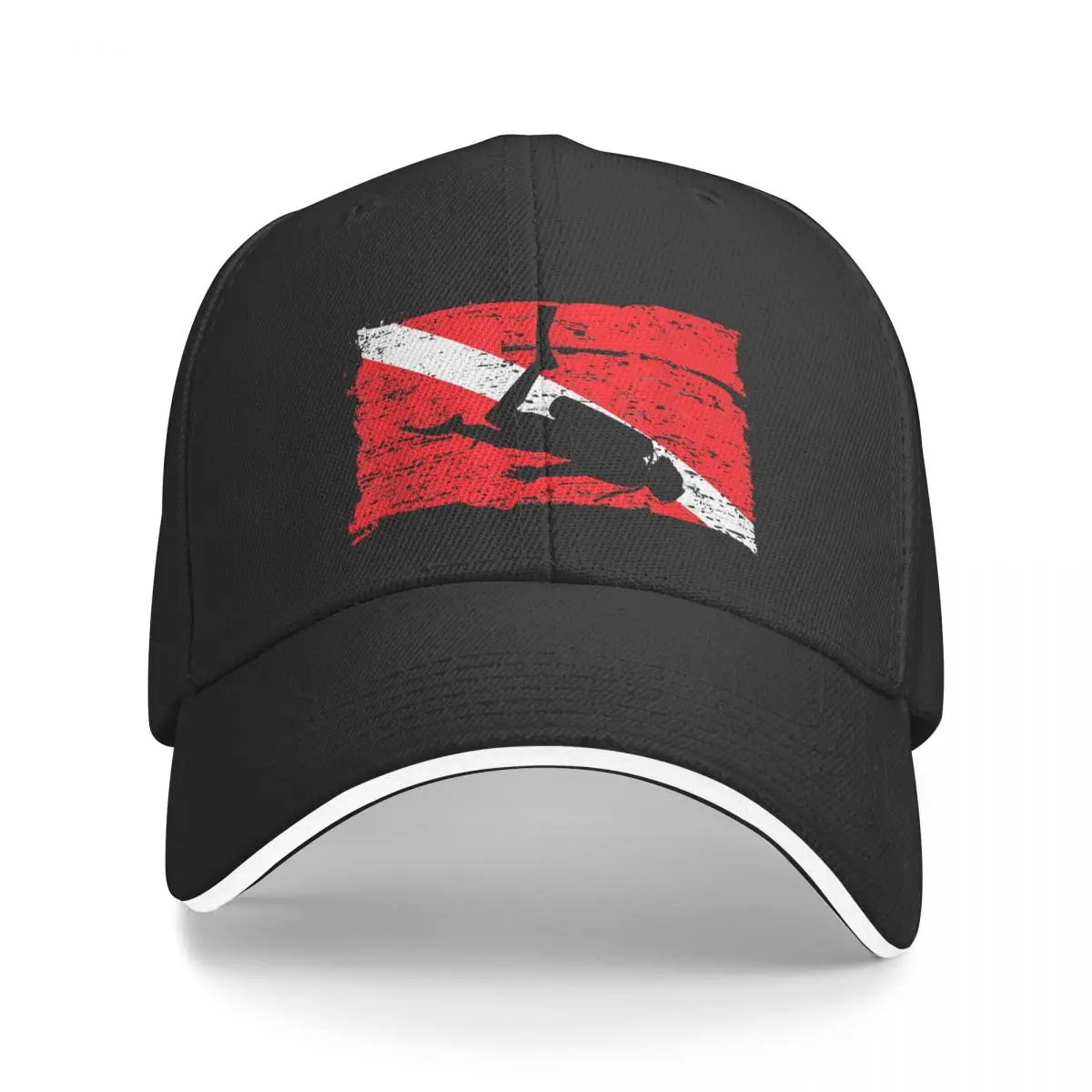 Scuba Diving Flag Vintage Divers Diving Dive Windproof Cap Sun Visor Hip Hop Caps Cowboy Hat Peaked Hats