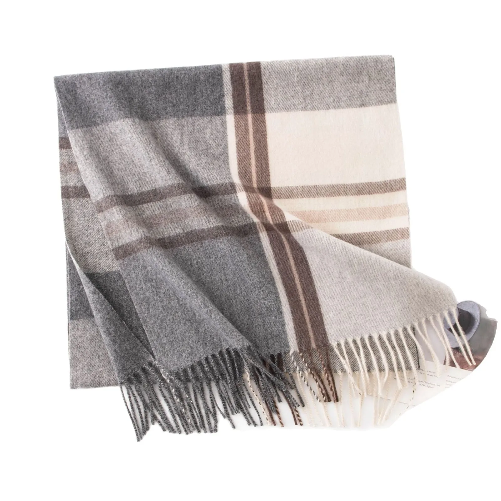 

Кашемировый клетчатый шарф 2025 года, зимняя шаль, роскошный дизайн для женщин