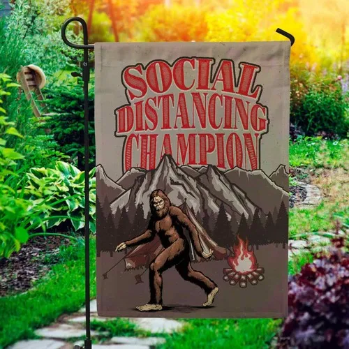 Social Distancing Champion Bigfoot Sasquatch Outdoor Indoor Graden Flag XXH LLP LLX uui