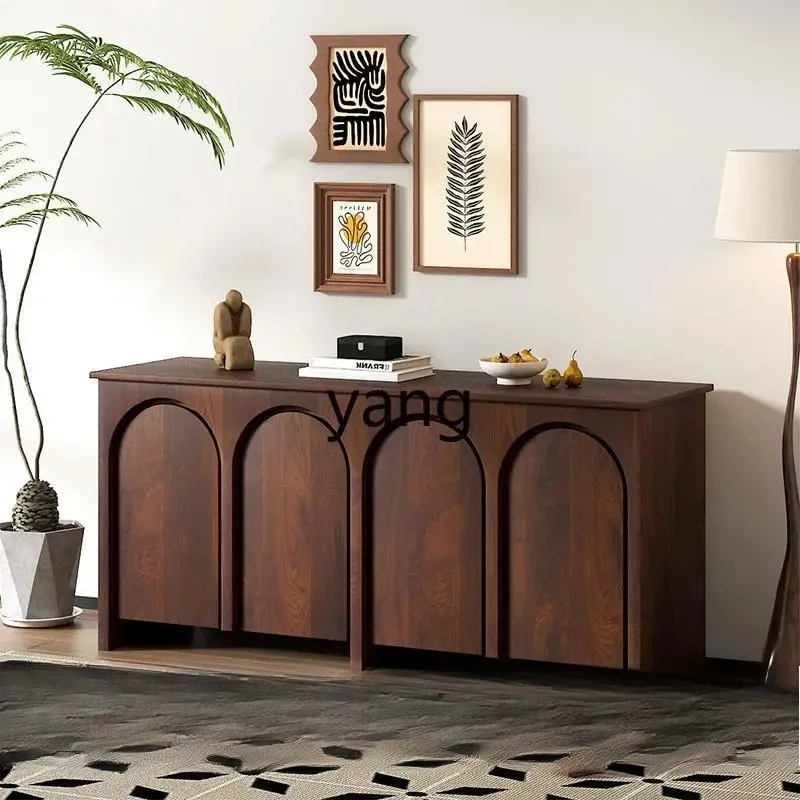 CX solid wood dining side cabinet light luxury medium and ancient style homestay villa living room storage cabinet