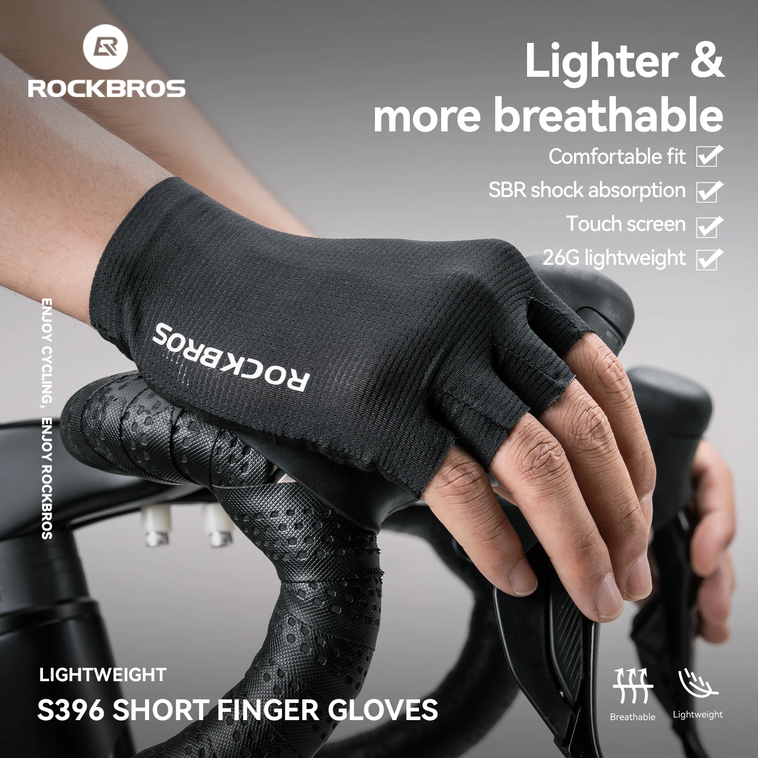 

ROCKBROS Cycling Gloves Half Finger Bicycle Gloves Breathable High Elasticity Short Finger Gloves Men Women MTB Road Bike Gloves