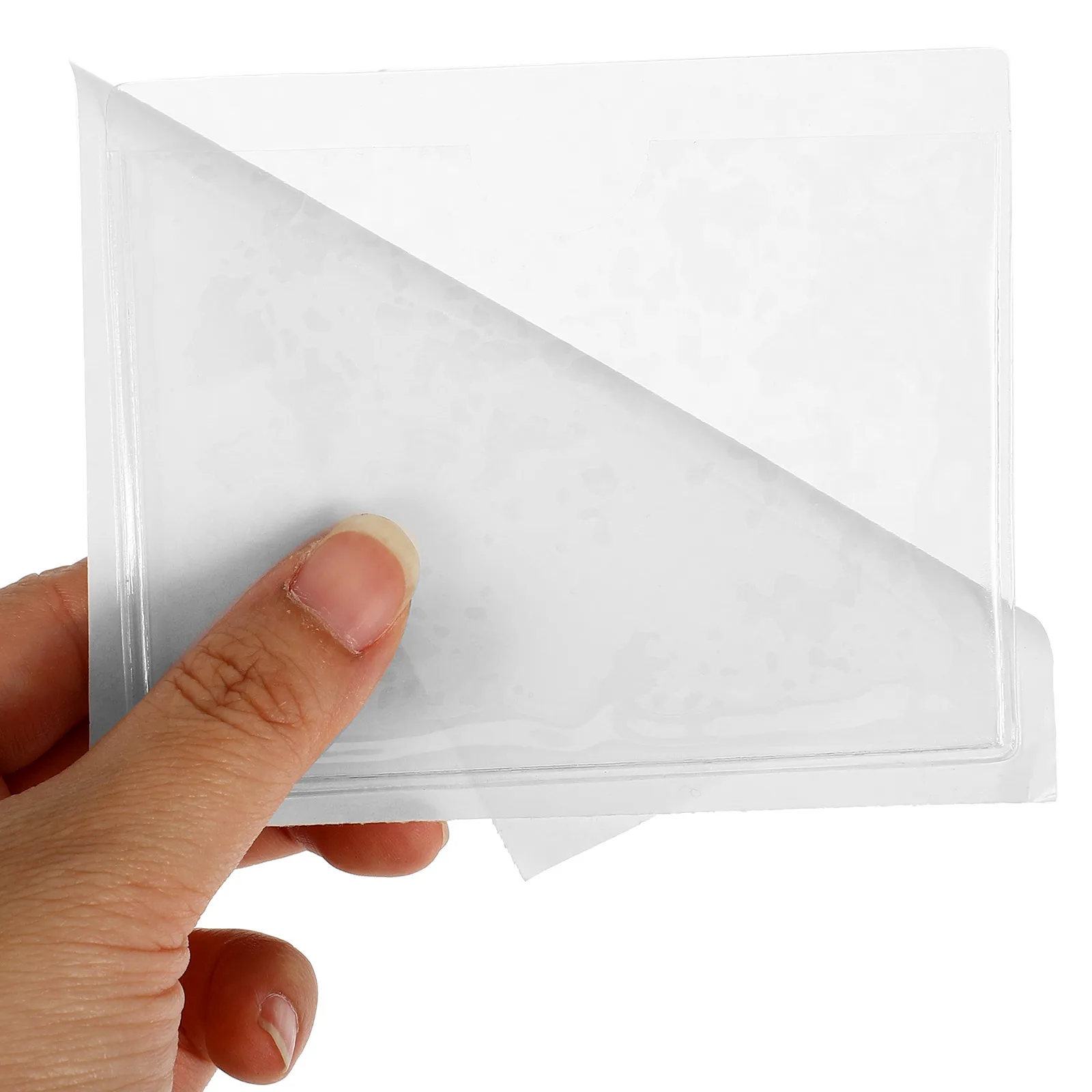 

6 Pcs Business Card Plastic Sleeves Clear for Cards Adhesive Pocket Index Pockets Holder