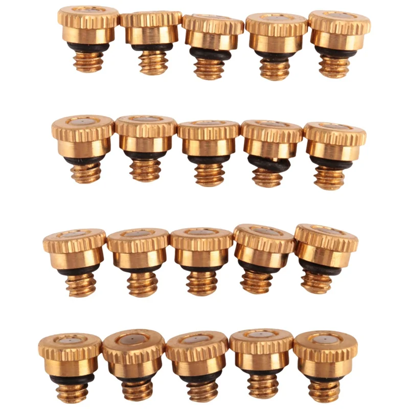 

AB33-80Pcs Brass Misting Nozzles For Cooling System 0.012 Inch(0.3 Mm) Water Spray Nozzle Sprinklers Misting Cooling