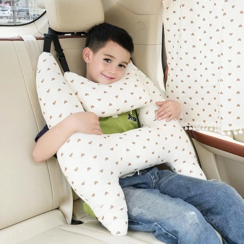 Kids Throw Pillow Comfortable Cotton Neck Cushion Headrest for Sleep Vehicles